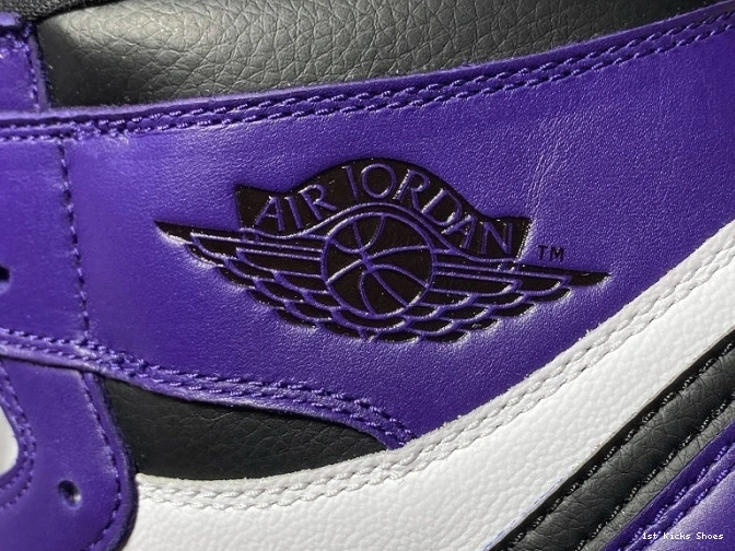 1st Kicks Shoes 1 jordan Comfortable 1246 purple white court 555088- aj1 air 1110